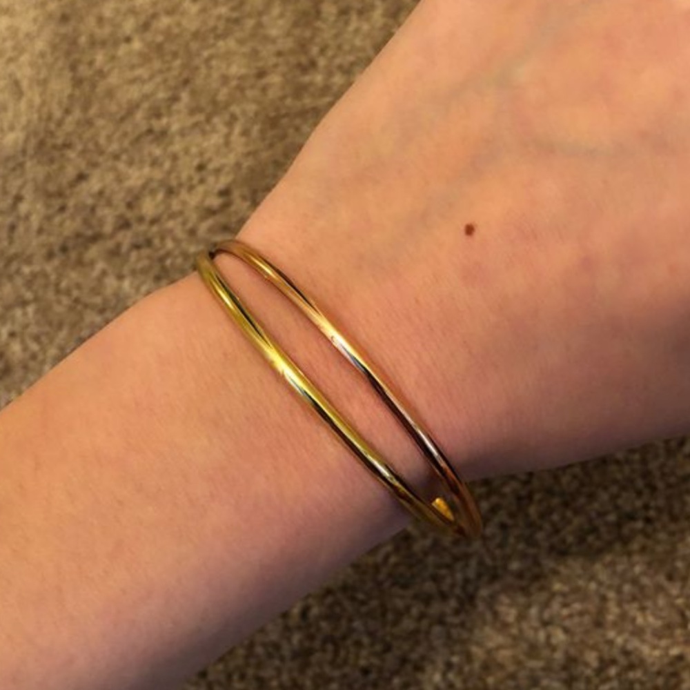 Intertwined Rose Gold and Gold Bangles